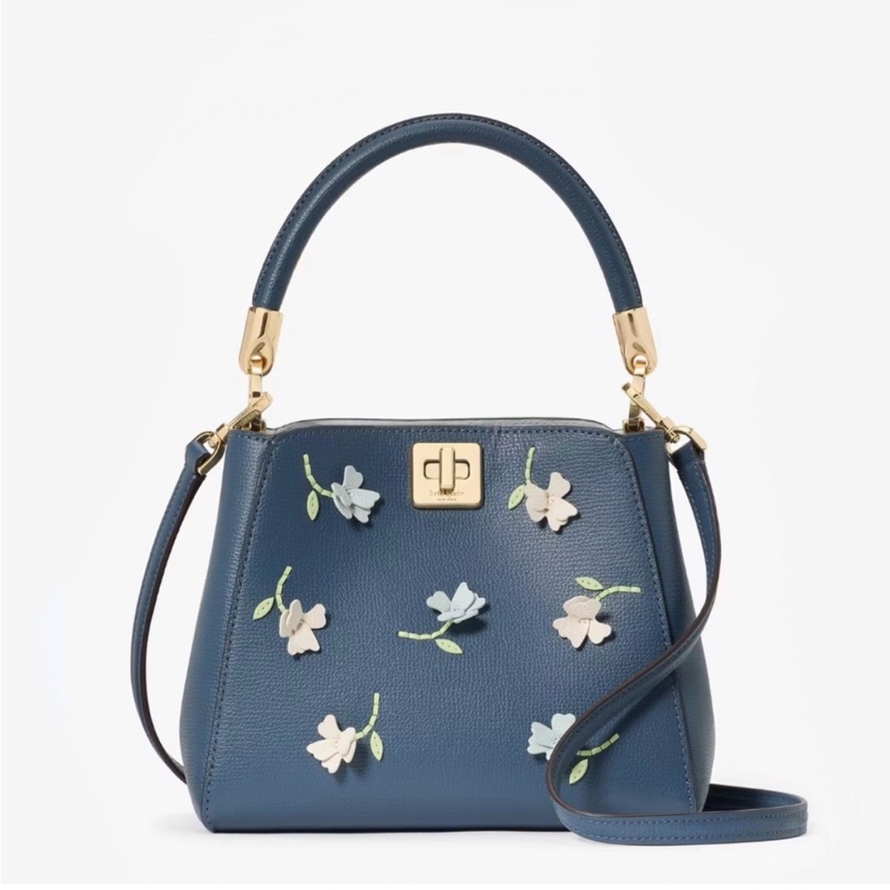 Kate Spade floral appliqué crossbody satchel - Picture 1 of 9